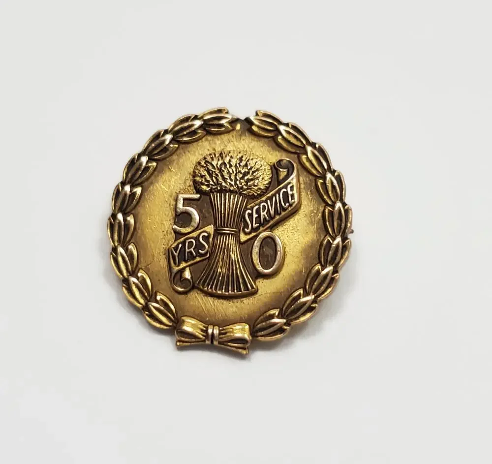 Patrons of Husbandry Fraternal Pin 50 Years Service 1/10 10K Gold Filled